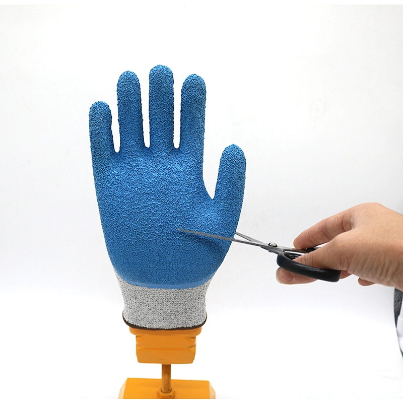 Industrial safety rubber hand protective wholesale construction anti slip grip heavy duty latex coated working gloves