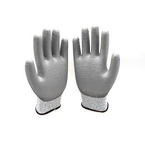 Safety Gloves EN388 Cut Resistant PU Coating Smooth Finished Touch Screen Hand Gloves