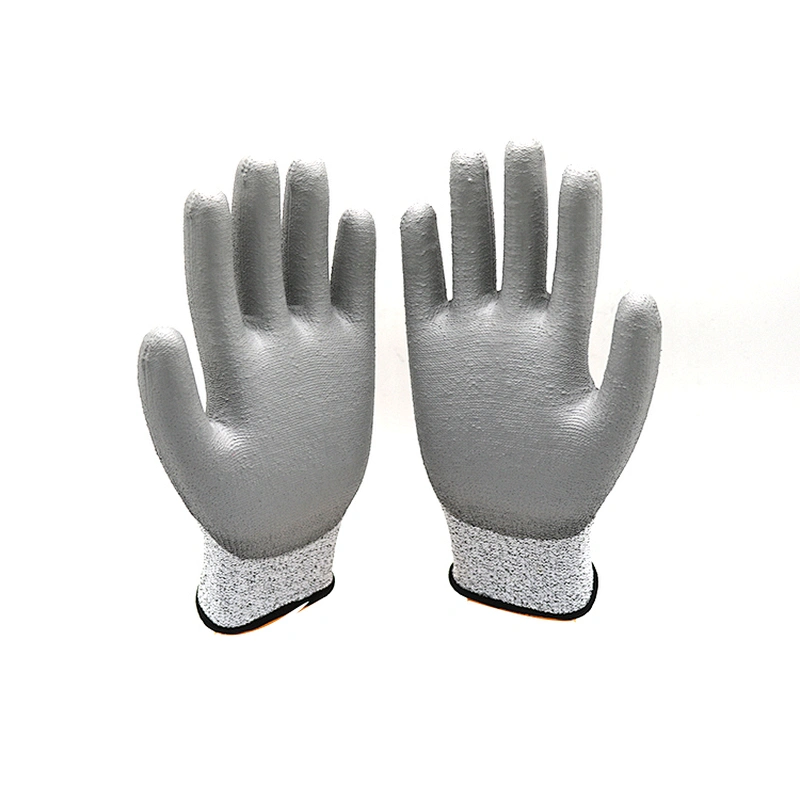 Safety Gloves EN388 Cut Resistant PU Coating Smooth Finished Touch Screen Hand Gloves