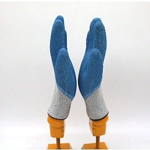 Industrial safety rubber hand protective wholesale construction anti slip grip heavy duty latex coated working gloves