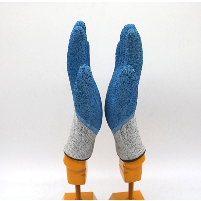 Industrial safety rubber hand protective wholesale construction anti slip grip heavy duty latex coated working gloves