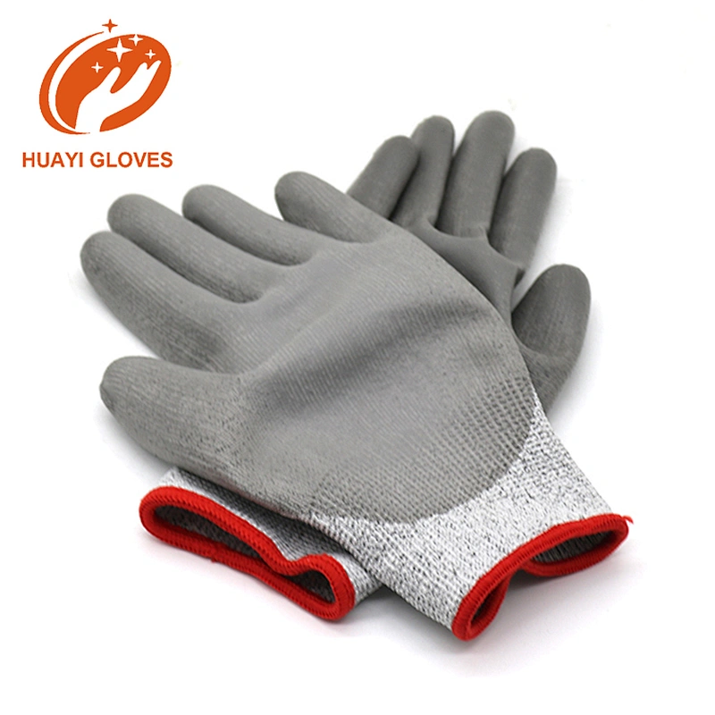 13G Guantes Anticorte Level 5 Slipping Resistance Cut Gloves PU Coated Demolition Gloves Glass Gloves