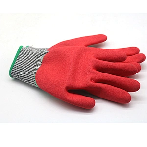 Waterproof Level 5 HPPE Rubber Safety Anti Cut Proof Construction Industrial Double Nitrile Coated Protective Gloves
