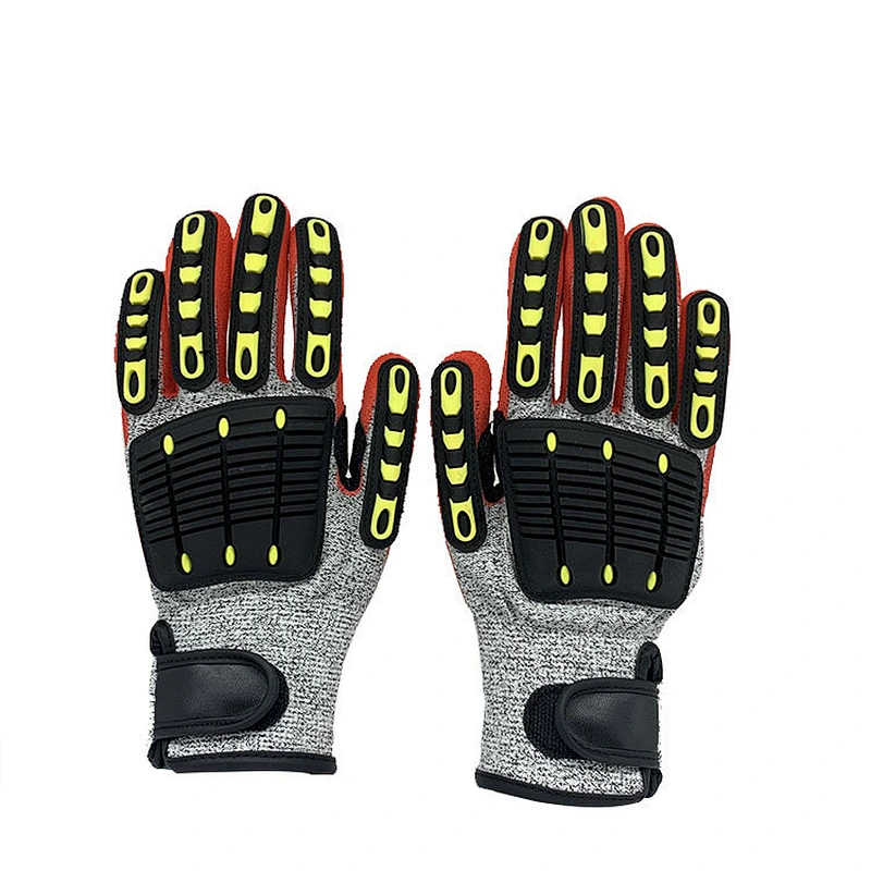 A5 Cut Resistant TPR Safety Gloves With Sandy Nitrile Coated Impact And Activity Gloves For Fork Lift Operation Truck Driving