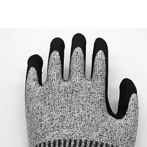 13 Gauge HPPE Sandy Nitrile on Palm Anti Cut Work Gloves EN388 2016
