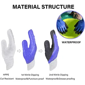 ANSI Level 5 Cut Resistant Security Gloves Nitrile Glasses Fiber Anti Cut Glove