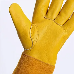 Men Women Long Forearm Gardening Gauntlet Rose Flower Pruning Protection Anti Cut Proof Hand Work Driving Leather Garden Gloves