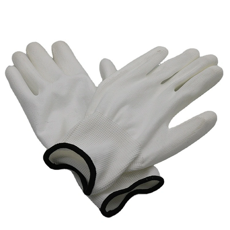 Wonderful Quality Comfortable Palm Fit Coated White PU Glove for Factory Use