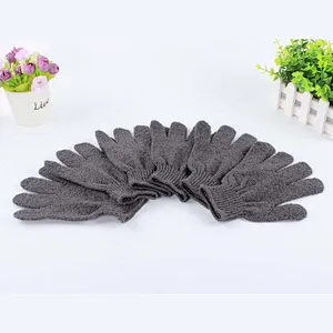 Charcoal Bamboo Shower Body Scrubber Glove Natural Fiber Carbonized Bamboo Bath Exfoliating Gloves
