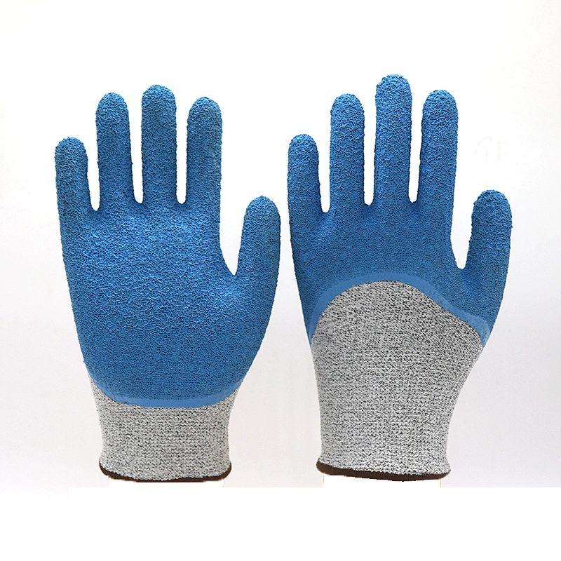Waterproof 3/4 Latex Coated Cut Level 5 Gloves Puncture Resistant Anti Cutting Safety Work Gloves For Fishing Construction