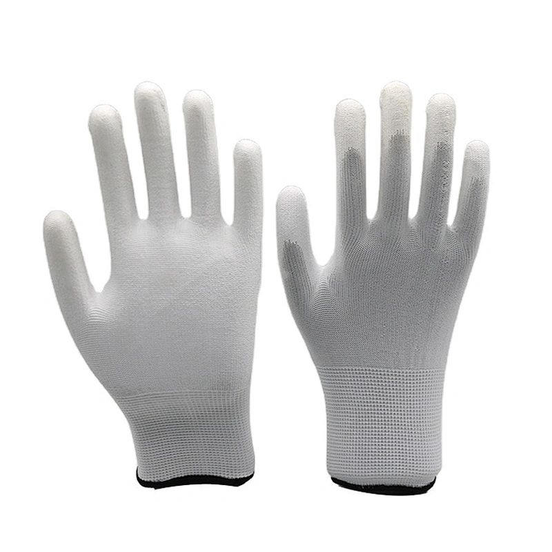 Wonderful Quality Comfortable Palm Fit Coated White PU Glove for Factory Use
