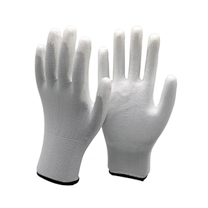 Wonderful Quality Comfortable Palm Fit Coated White PU Glove for Factory Use