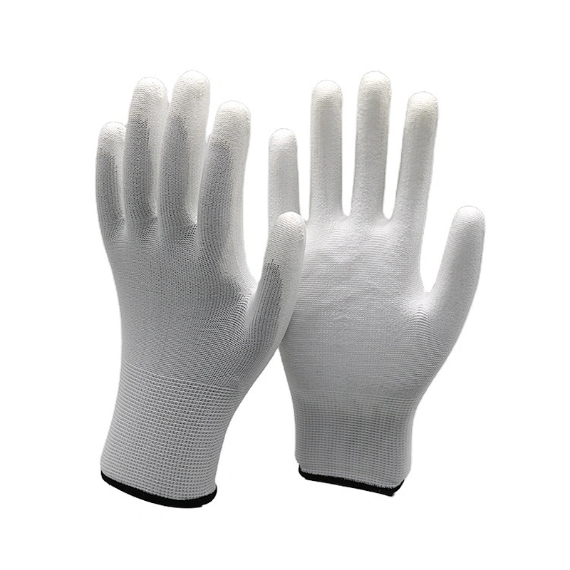 Wonderful Quality Comfortable Palm Fit Coated White PU Glove for Factory Use