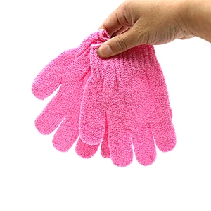 Costom Exfoliating Dual Texture Bath Gloves for Shower, Spa, Massage and Body Scrubs