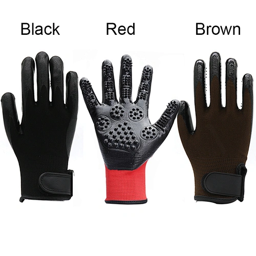 Customized Yellow Gray Red Blue Horse Cat Dog Pet Grooming Glove Pet Shop for Animals