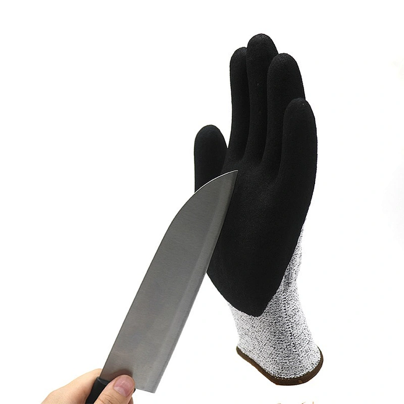 ANSI Level 5 HPPE Seamless Shell Cut Gloves Blade Cut Resistance Gloves Durable Nitrile Grip Antideslizante Anti-cut Gloves