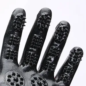 Gentle De-shedding Brush Five Finger Design Pet Grooming Gloves for Cats, Dogs and Horses