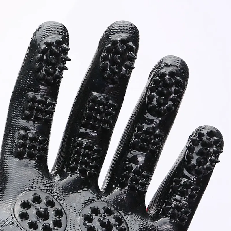 Gentle De-shedding Brush Five Finger Design Pet Grooming Gloves for Cats, Dogs and Horses