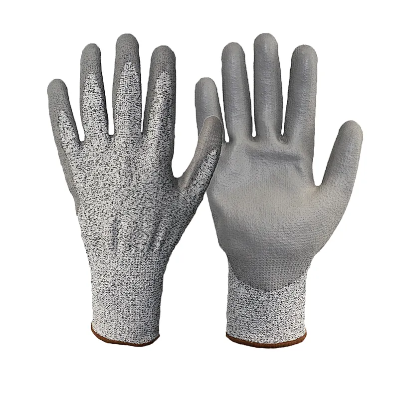 Seamless Knitted Nitrile Coated PU Cut Resistant Hand Safety Gloves For Industry Work