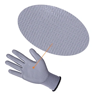 13 Gauge Stretch Filament Yarn PU Coated Gloves Smooth Grip Hand Gloves Ultra Thin PU Gloves For Oily Material Handling