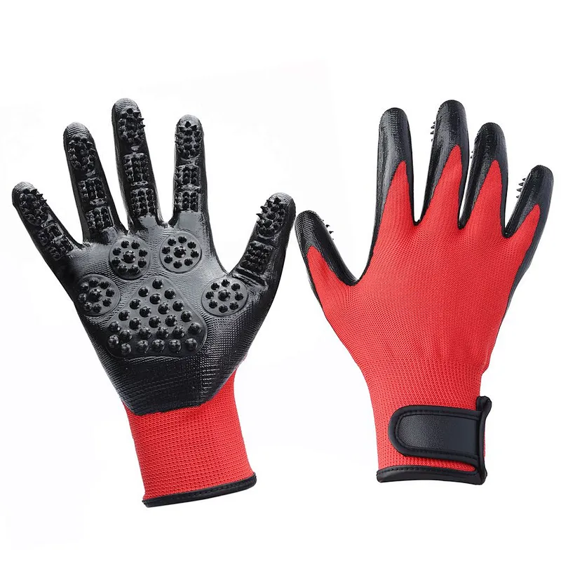 Amazon Top Seller 2018 Gentle De-shedding Brush Five Finger Design Pet Grooming Gloves