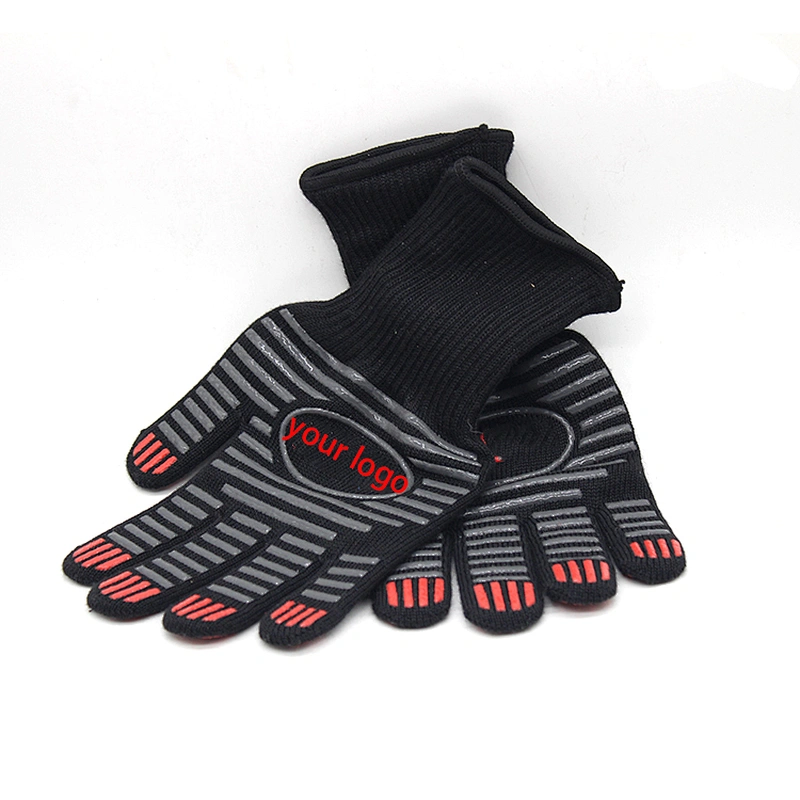 932F BBQ Silicone Heat Aid Gloves Fire Resistant Gloves Barbecue Oven Grilling Handschuh OEM For Hand Protection
