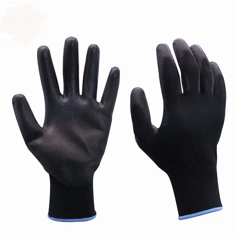 Durable Polyurethane PU Coated Work Gloves Texture Grip and Comfort Stretch Fit Safety Washable Men's Blake XL Work gloves