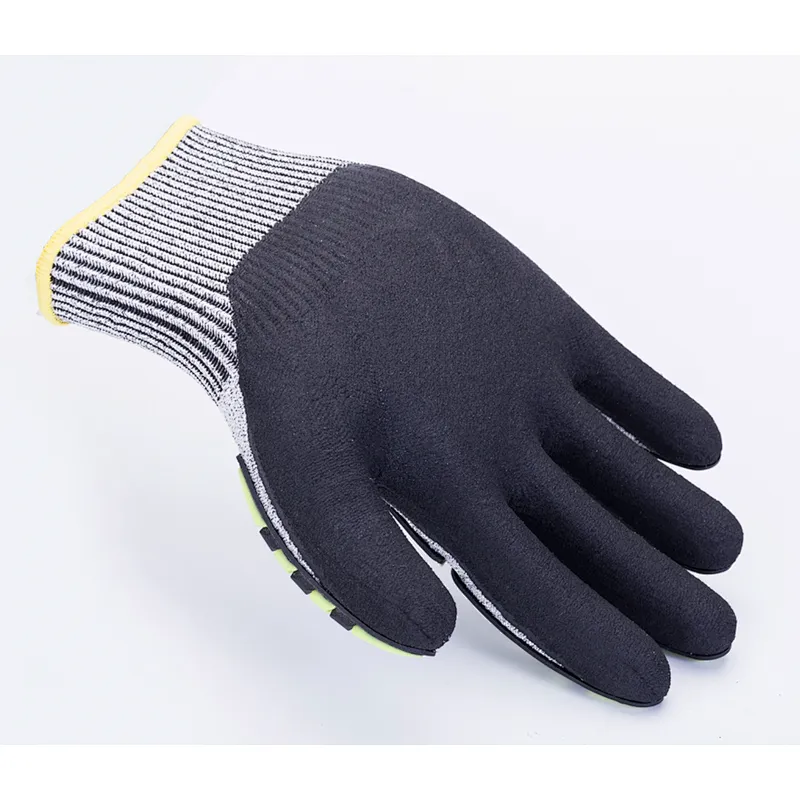 HPPE Sandy Nitrile Coated Oilfield Cut Resistant Anti Vireration Shock TPR Impact Gloves Mechanic Glove