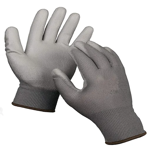 13 Gauge Stretch Filament Yarn PU Coated Gloves Smooth Grip Hand Gloves Ultra Thin PU Gloves For Oily Material Handling