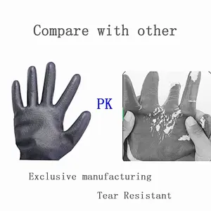 Durable Polyurethane PU Coated Work Gloves Texture Grip and Comfort Stretch Fit Safety Washable Men's Blake XL Work gloves