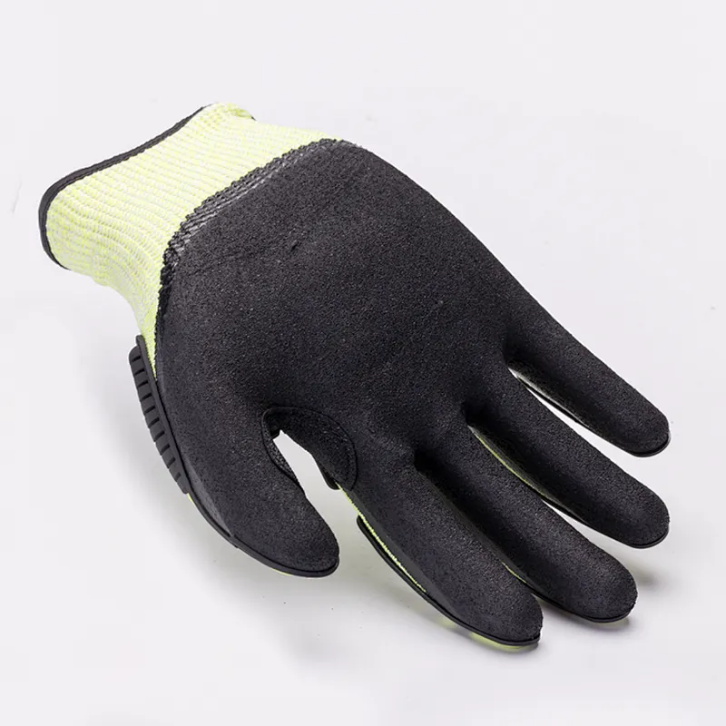 HPPE Sandy Nitrile Coated Oilfield Cut Resistant Anti Vireration Shock TPR Impact Gloves Mechanic Glove