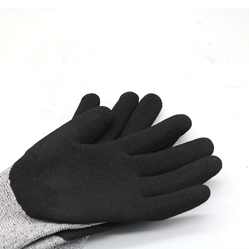 China Supplier Sandy Nitrile Foam Cut Resustant Gloves Work Anti Cut Gloves