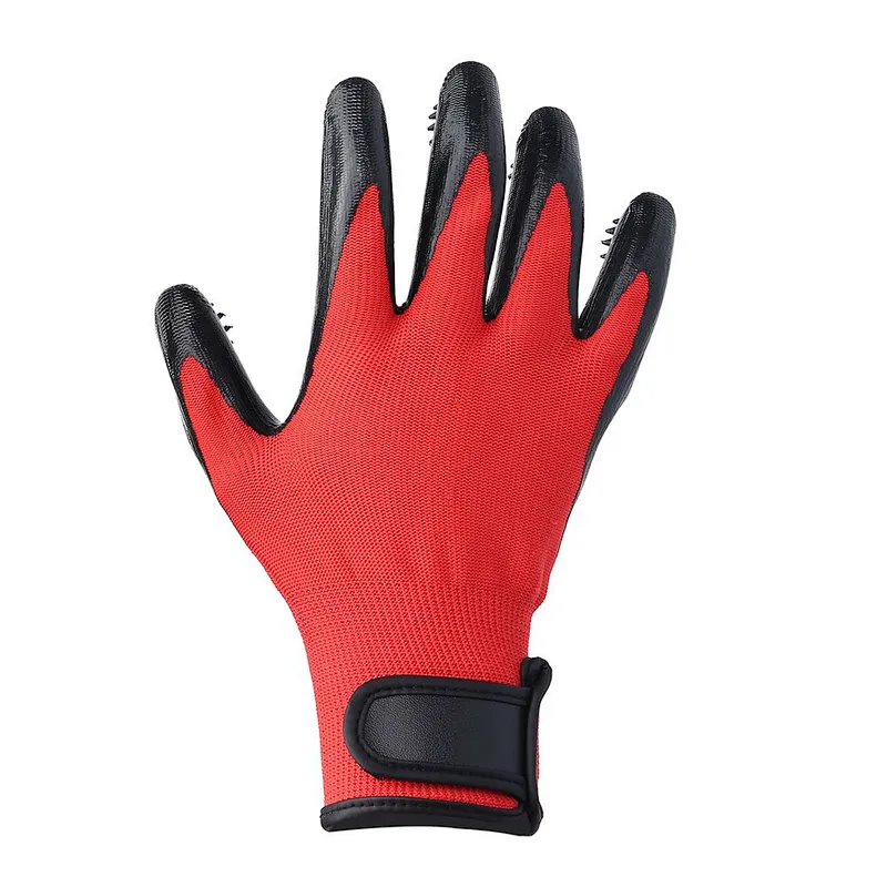 Gentle De-shedding Brush Five Finger Design Pet Grooming Gloves for Cats, Dogs and Horses