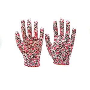 13 g polyester nylon seamless knit Nitrile plam coated safety working gardening top fit gloves