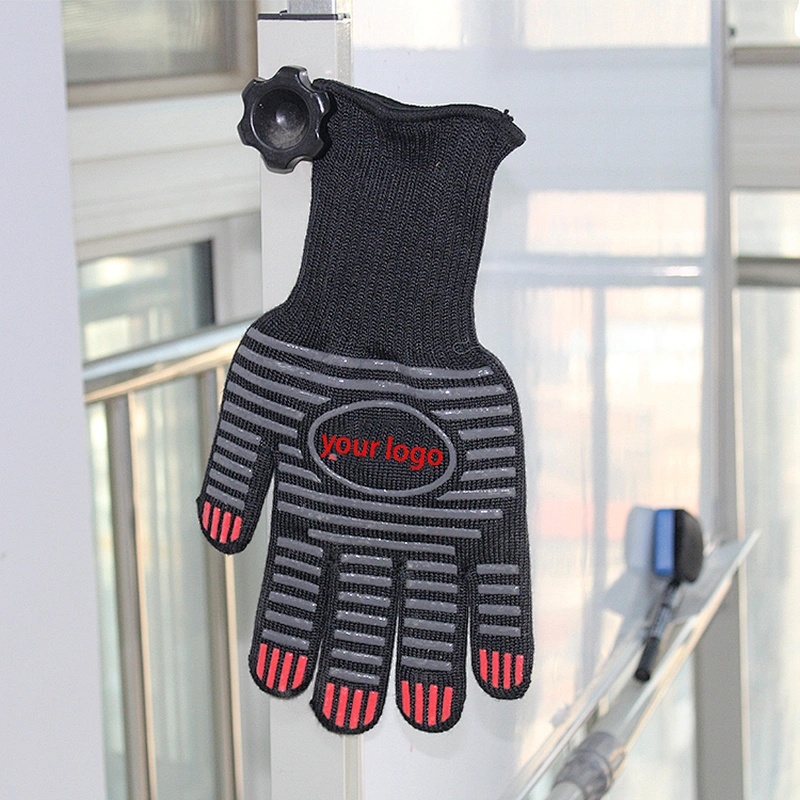 932F BBQ Silicone Heat Aid Gloves Fire Resistant Gloves Barbecue Oven Grilling Handschuh OEM For Hand Protection