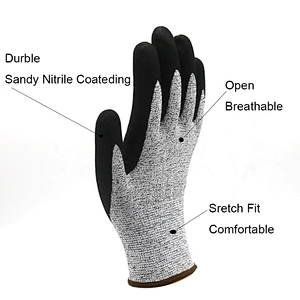Oilfield China Nitrile Coated Cut Resistance Work Gloves Construction