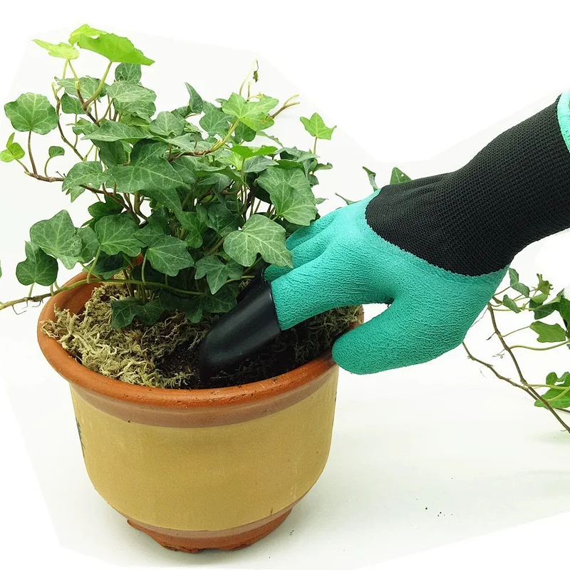 Breathable Foam Protective diggging planting Genie Gloves with 3 plastic Claws