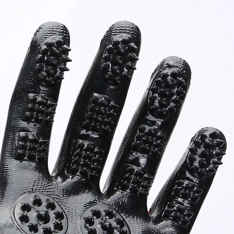Horse Deshedding Brush Tool Pet Hair Remover Black Cat Dog Pet Grooming Glove For Animals Shedding