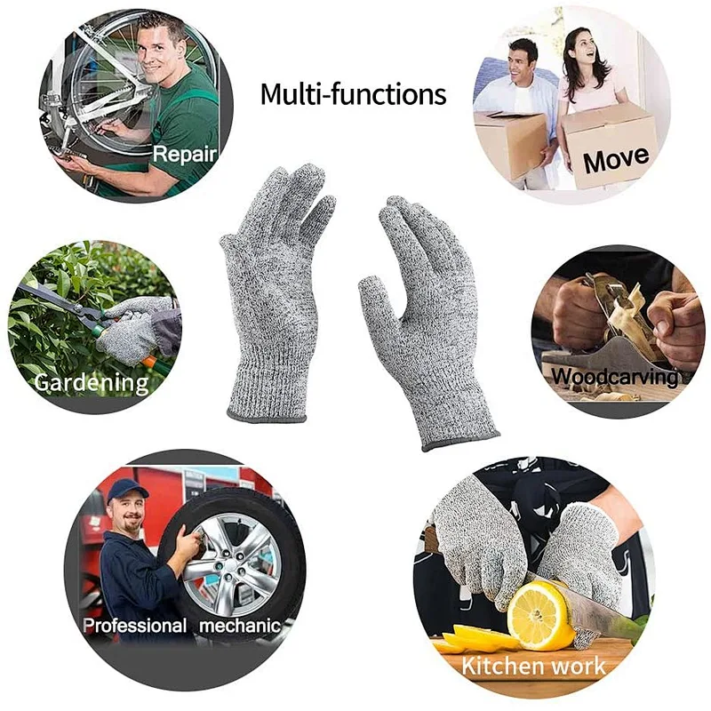 Upgrade Touch Screen Anti Cut Smart Gloves Level 5 HDPE Cut Resistant Magic Touch Gloves Gardening Work Safety Gloves