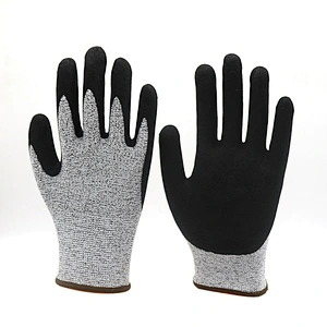 ANSI Level 5 HPPE Seamless Shell Cut Gloves Blade Cut Resistance Gloves Durable Nitrile Grip Antideslizante Anti-cut Gloves
