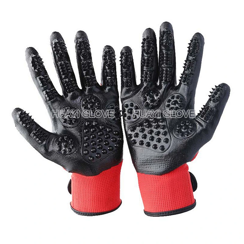 Horse Deshedding Brush Tool Pet Hair Remover Pet Grooming Gloves