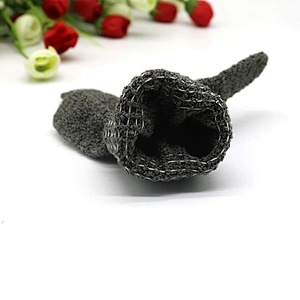 Natural Bamboo Charcoal Fiber Dual Texture Deep Cleaning Shower Bath Gloves Exfoliating Body Scrubber Massage Mitts