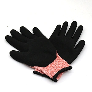 Great Grip En388 4544 Nitrile Coated Cut Resistant Gloves Level 5 Anti Cut Gloves Construction Work Safety