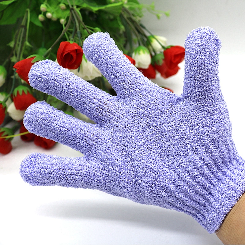 Charcoal Bamboo Shower Body Scrubber Glove Natural Fiber Carbonized Bamboo Bath Exfoliating Gloves
