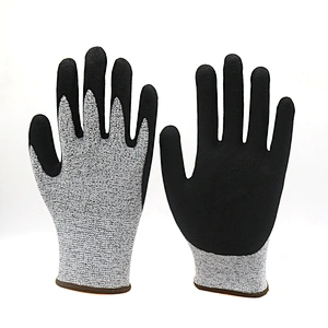 Sandy Nitrile Coated Anti Cut Heavy Metal Manufacturing Work Gloves Abrasion Resistant Handing Glass Hand Protection Gloves