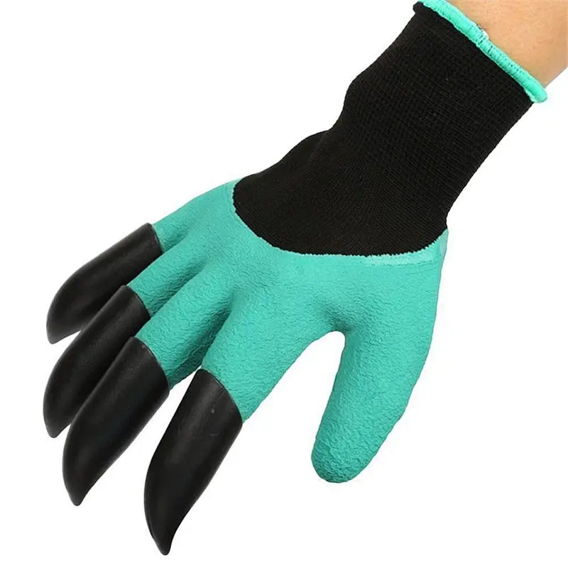 Breathable Foam Protective diggging planting Genie Gloves with 3 plastic Claws