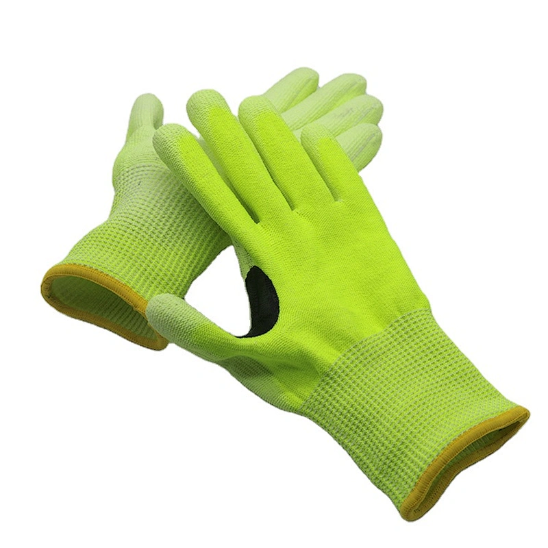 ANSI Cut Level A5 PU Coated Cut Resistant Steel Wire Safety Work Gloves With Thumb Arch Protection For Metal Stamping Assembly
