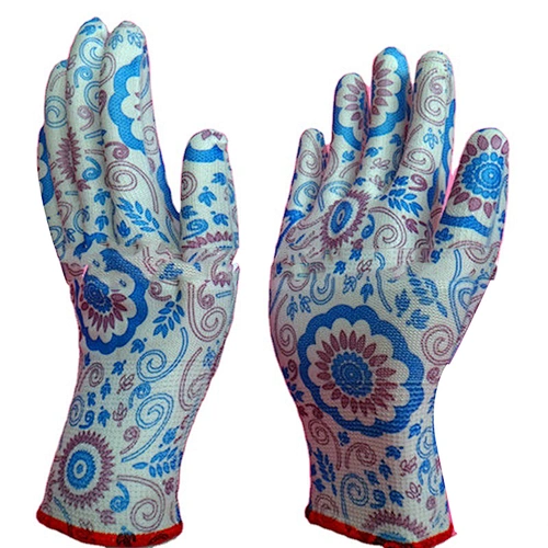 13G Seamless Printed Polyester Garden Gloves