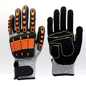 Impact Heavy Duty Sandy Nitrile Grip Cut Resistant Work Gloves Utility TPR Anti Vibration Safety Gloves For Oilfield Gas