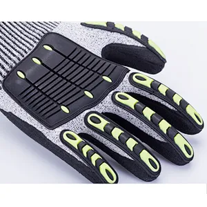 HPPE Sandy Nitrile Coated Oilfield Cut Resistant Anti Vireration Shock TPR Impact Gloves Mechanic Glove